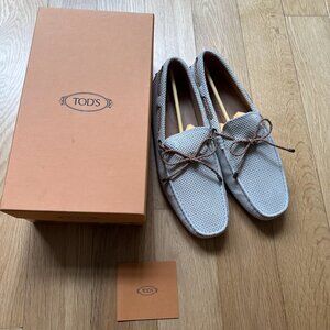 Tod's Men's Rubber Mocassin Driving Shoes Emerald 37.5 Leather Loafer